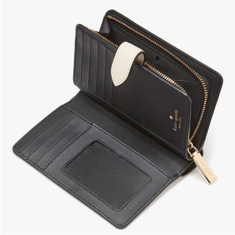 NWT Kate Spade NY Madison Puffy Heart Medium Bifold Wallet Meringue Multi ♠️ NEW - Picture 11 of 16
